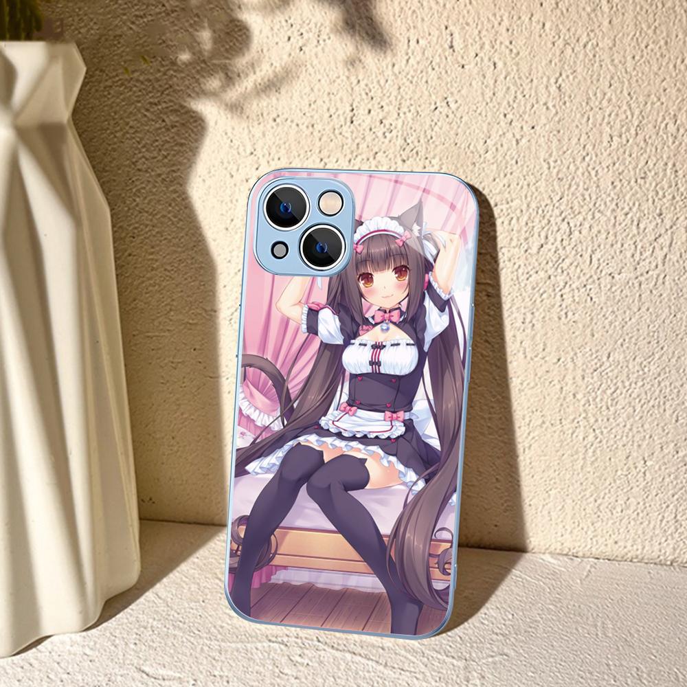 Чехол для телефона Nekopara Chocola Vanilla для iPhone 14 13 12 Mini 11 Pro XS Max X XR 14 Plus Закаленное стекло