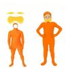 Новый Костюм-комбинезон для Хэллоуина Косплей Оранжевый Костюм Желтые Усы и Брови Открытый Оранжевый Боди Маскарадный Детский Взрослый