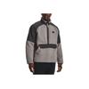 Under Armour Color Block Logo Patch Half Zip Retro Sports Stand Collar Jacket Men Jacket Gray 1373656-294