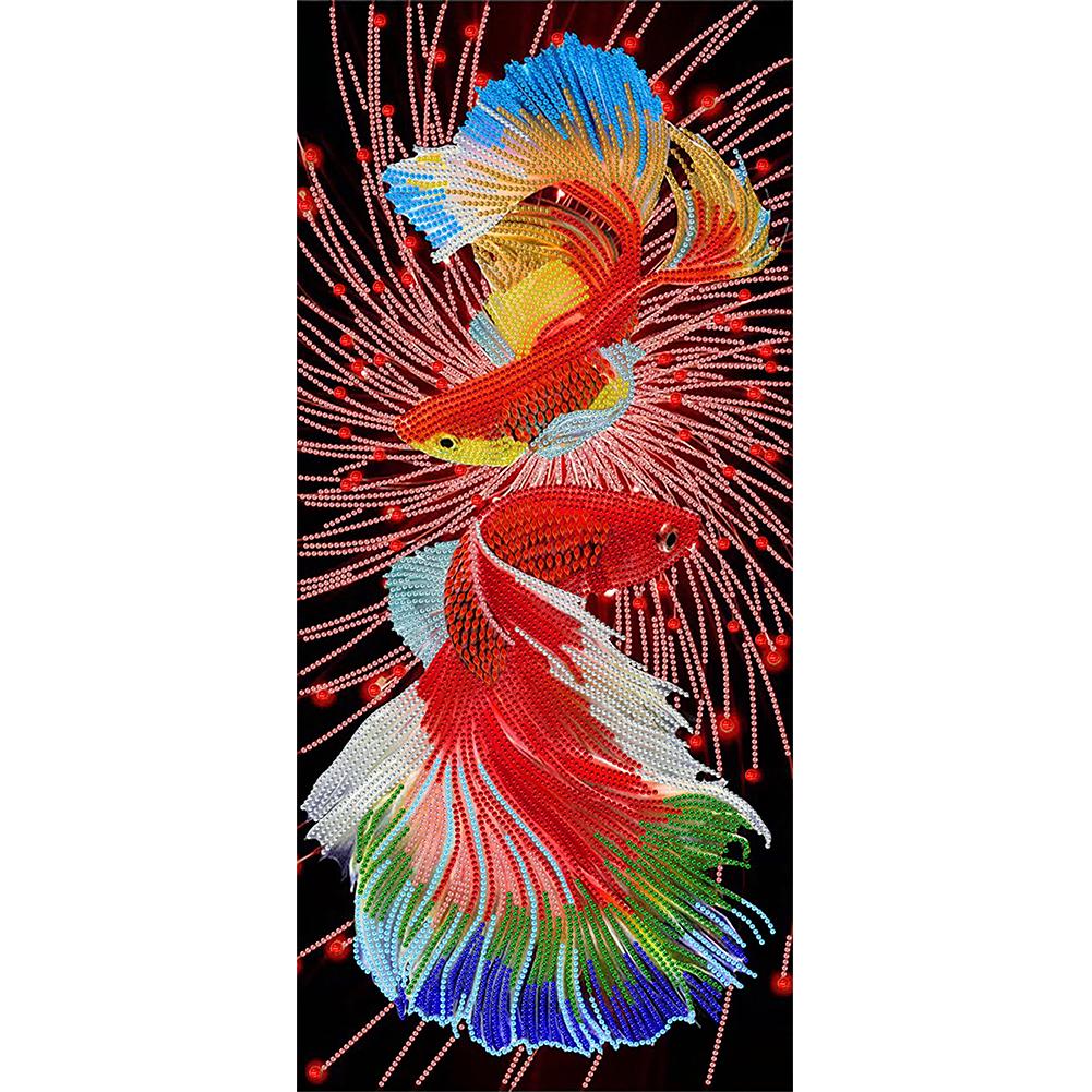 Koi Fish 5D DIY Наборы для алмазной живописи Специальная форма Частичная дрель Настенный декор
