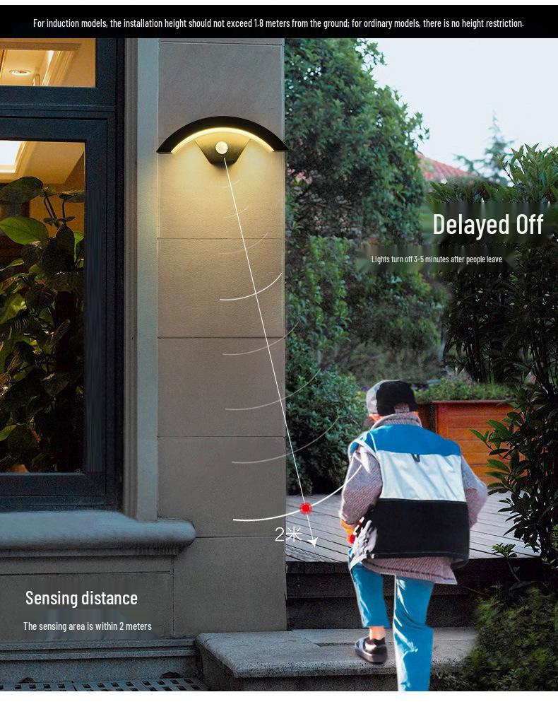 Водонепроницаемый уличный настенный светильник с датчиком движения для дверного проема и балкона