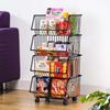 Multi-layer Kitchen Storage Rack Floor Storage Rack Removable Storage Rack with Wheels Food Rack Vegetable and Fruit Rack