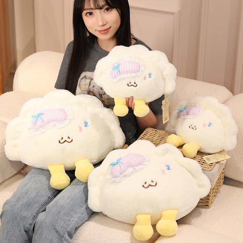 Furry Plush Dumpling Doll Kawaii Food Series Cartoon Dumpling Plush Stuffed Toys Soft Huggable Pillow Sweet Gifts for Kids