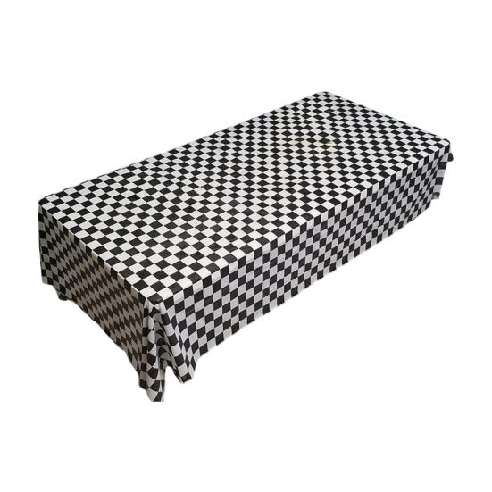 Concise Style Eye-catching Tablecloth PEVA Creative Chessboard Pattern Table Cover for Home