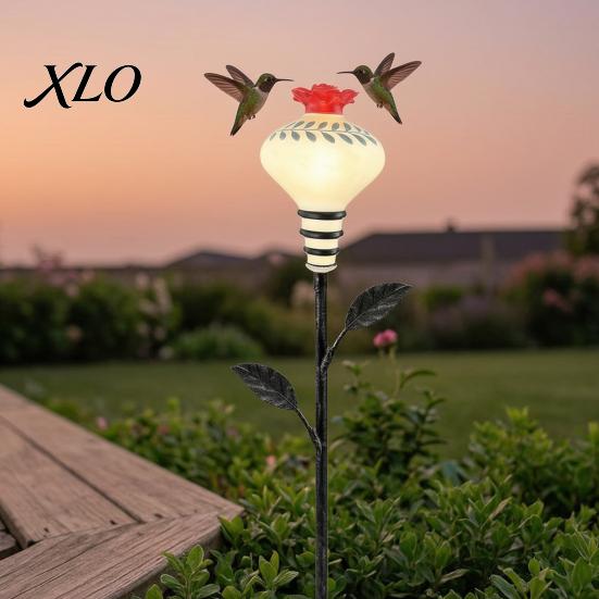 Yard Art Bird Feeders Retro Hummingbird Feeder for Outdoors, Resin Sculptural Feeder, Decor Weather Resistant Garden Ornament Backyard Porch
