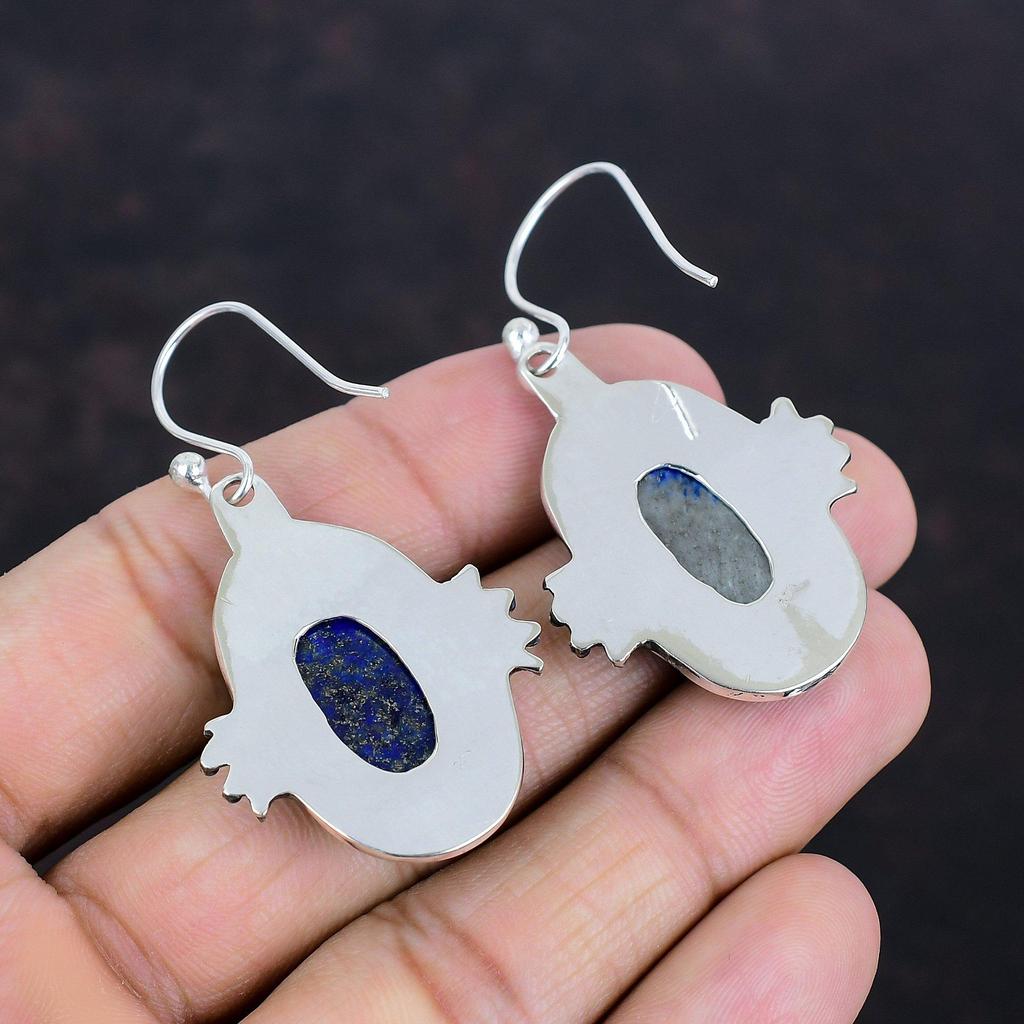 Lapis Lazuli Earrings Genuine Gemstone Earring Handmade Jewelry 925 Sterling Silver Earring Very Pretty Dangle Drop Earring Gifts For Mother