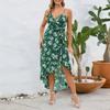 Женские сексуальные нерегулярные платья на шее, длинные пляжные платья с цветочным принтом на бретельках