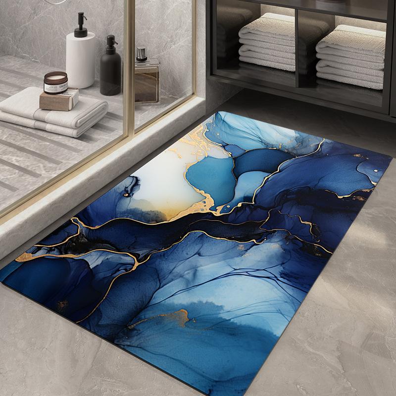 Коврик для пола Diatom Mud Light Luxury Air для ванной комнаты, противоскользящий коврик, мраморный абсорбирующий коврик для ванной комнаты