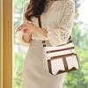 Ladies' Large Capacity Spliced Patterned Bag, Middle-aged Mother's Shoulder Bag, Crossbody Bag