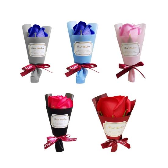 Мини-мыло для ароматерапии с ароматом букета роз, искусственный стабилизированный цветок розы, подарки на День святого Валентина для женщин, девушки, мамы, жены