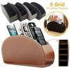 Remote Control Storage Box Holder Organizer Leather Control Remote Makeup Brush Home Desk