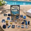 Swimming Lover Gifts Lovers Advent Calendar, Christmas Countdown Calendar 24 Days, 2D Acrylic Accessory Hanging Ornament for Tree, Gift Decorative Box