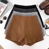 2024 Women's Woolen High-Waisted Wide-Leg Thicken Shorts