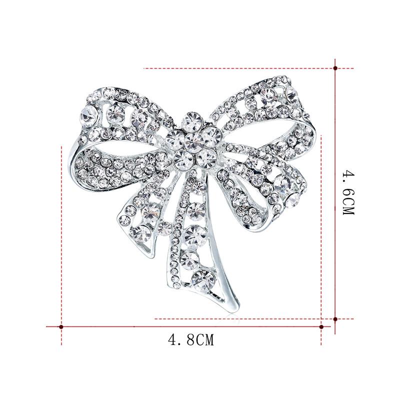 Clear Rhinestone Bow Style Brooches Pin Elegant Accessory for Women Wedding Party Decoraion Jewelry Brooch