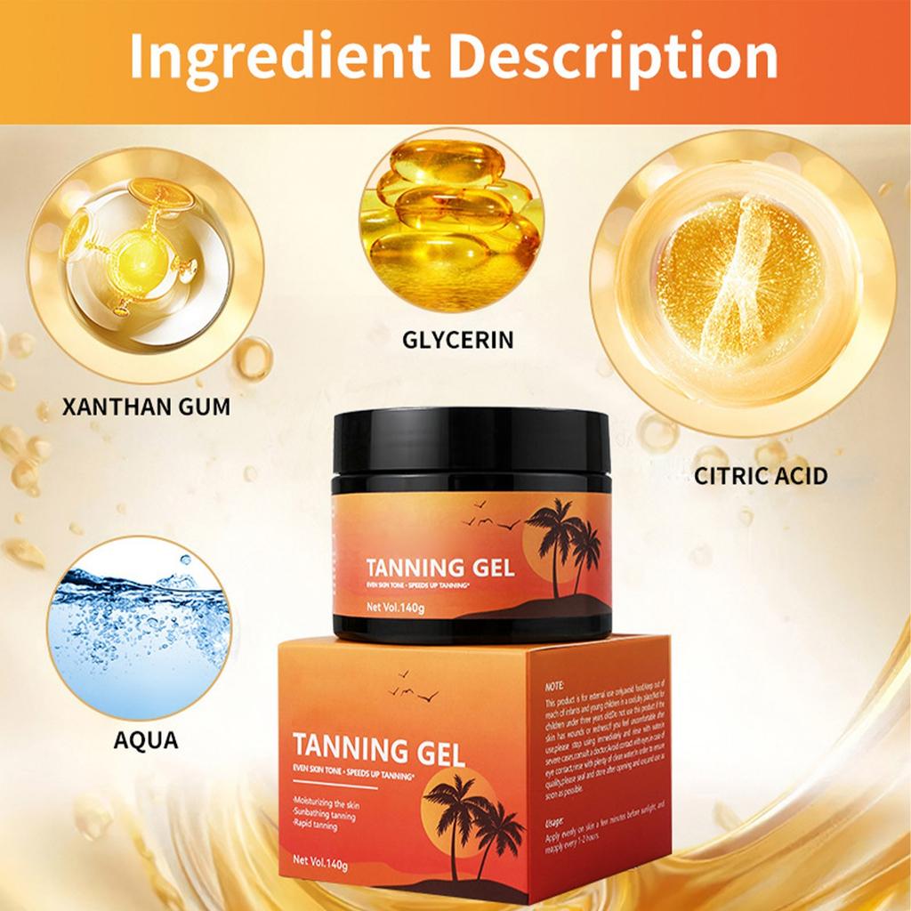 Бальзам-ускоритель загара, бальзам-бронзатор для загара, бальзам для загара для солярия, для потрясающего загара для тела и лица 140 г