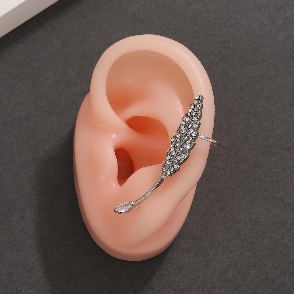 Набор клипс для ушей в виде листьев циркония: Стильный кафф для уникального образа (Пирсинг не требуется)