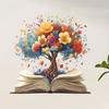 Креативные Книги Цветы Деревья Кабинеты Домашнее Украшение Украшение Наклейки на Стену