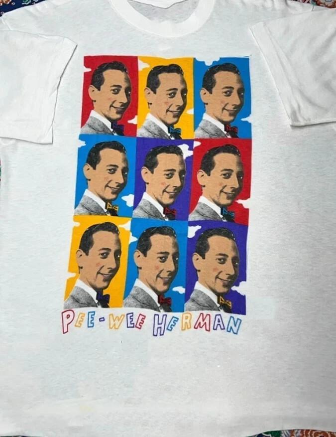 PEE WEE HERMAN Gift For Fan unisex White Cotton T SHIRT FULL