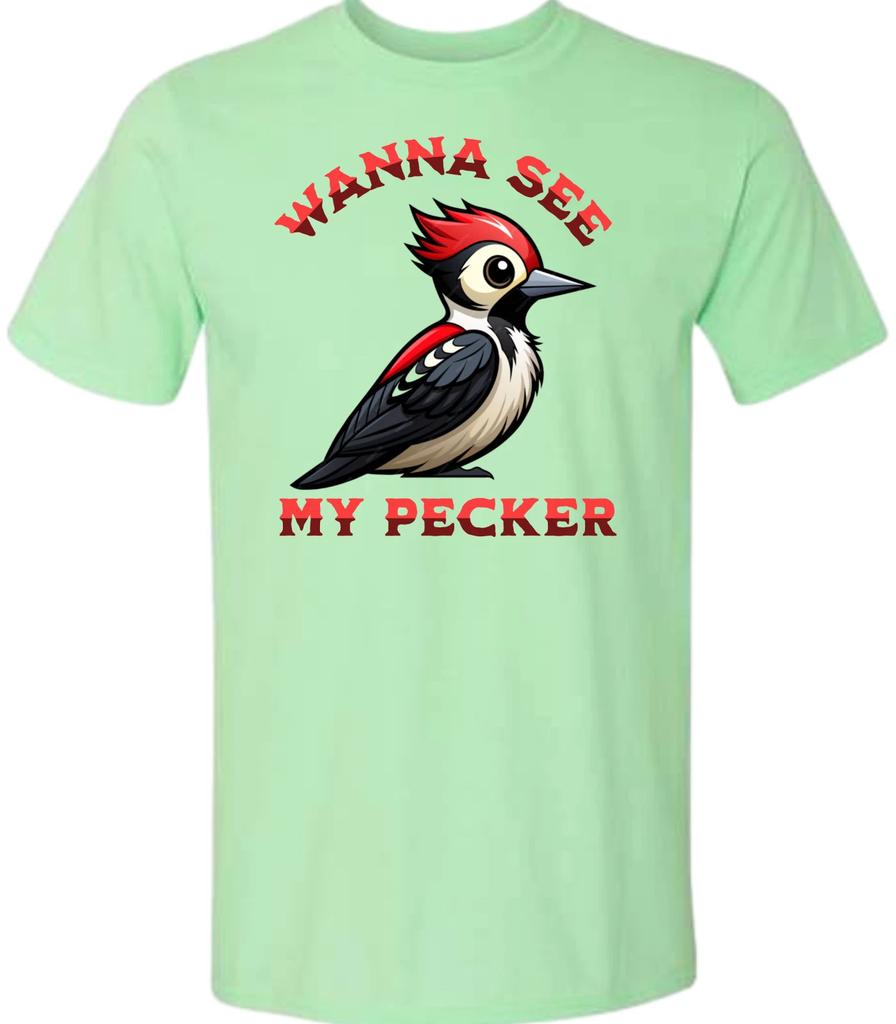 Wanna See My Pecker Short Sleeve Crew Neck T-Shirt