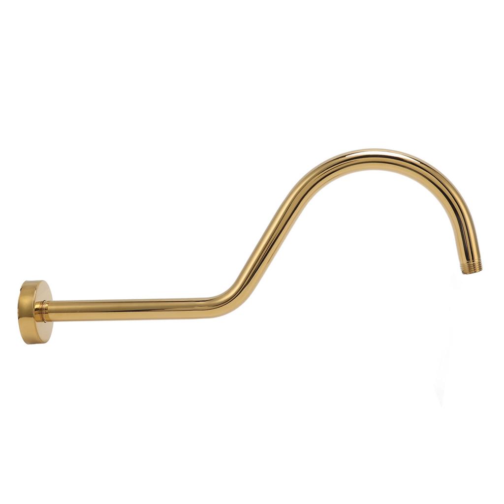 NPT Shower Head Extension Arm Brushed Gold S Shaped Gooseneck Stainless Steel Shower Head Pipe for Bathroom