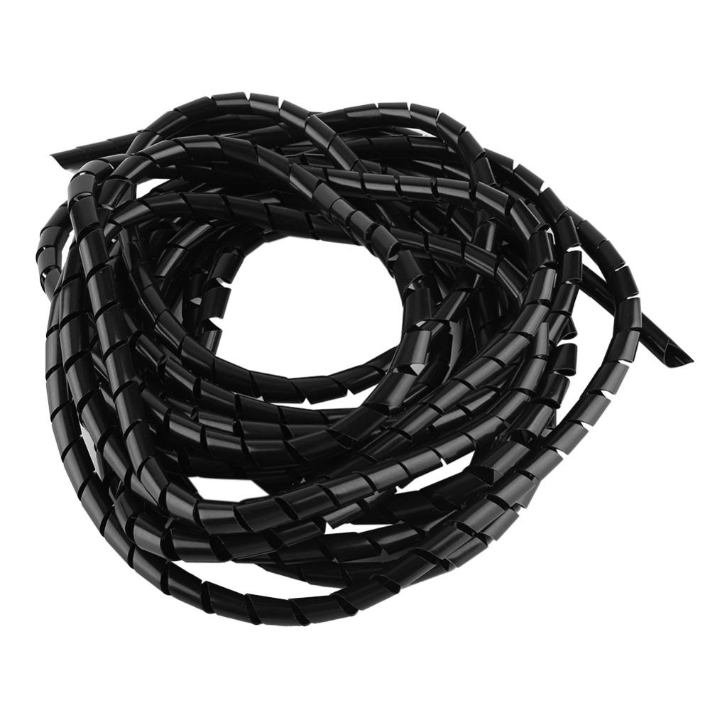 PE Spiral Wire Binding Black Wire Management Sleeve Flexible Spiral Cable Wrap Cord Management