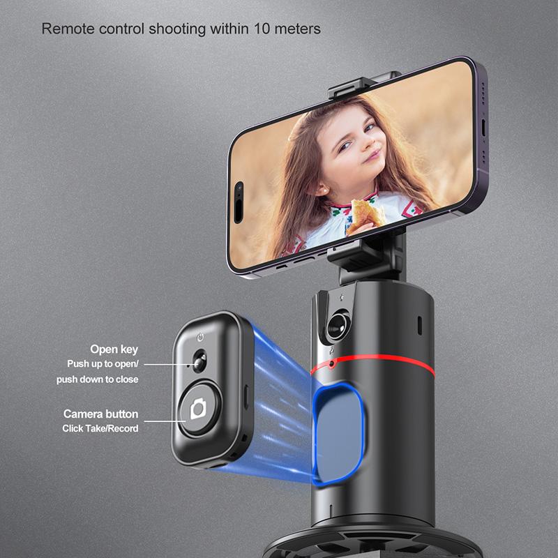 P02 Автоматическая стойка для отслеживания лица, вращающаяся на 360°, держатель для телефона, настольный отслеживающий карданный стабилизатор, штатив для видеоблога в реальном времени