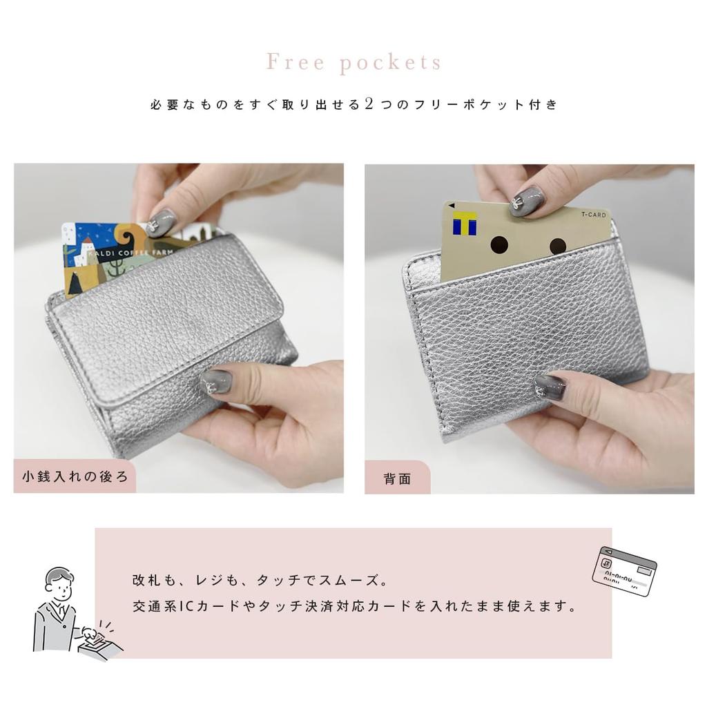 Genuine Leather Mini Wallet, Slim, Bifold, Compact, Coin Purse, Box-Shaped, Card Case, Palm-Sized, for Men and Women (Turquoise)