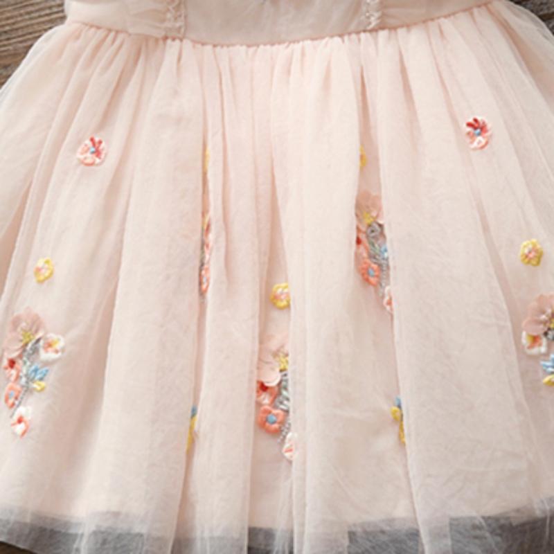 Летнее платье для маленьких девочек, пышное платье принцессы с летящими рукавами и цветочным принтом, детское платье