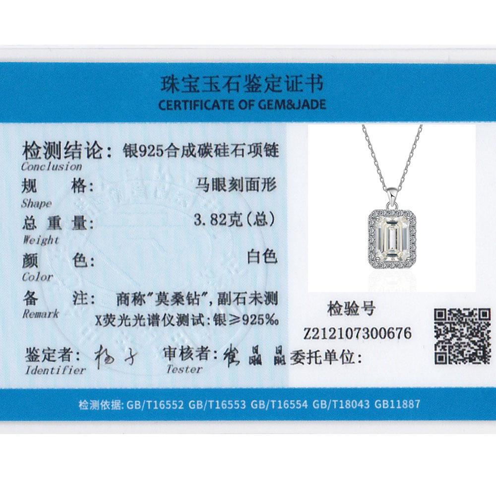 Vinregem 100% серебро 925 пробы VVS1 3EX D цвет изумрудной огранки 2-3CT настоящий муассанит с бриллиантом и драгоценным камнем кулон ожерелье изысканные ювелирные изделия GRA