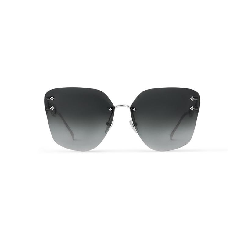 Louis Vuitton Floral Studded Irregular Shape Sunglasses Women sunglasses Silver Z2142U