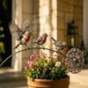 Weather Resistant Robin Garden Stake Metal Bird Plant Stake New Bird Garden Stake  Patio Decor