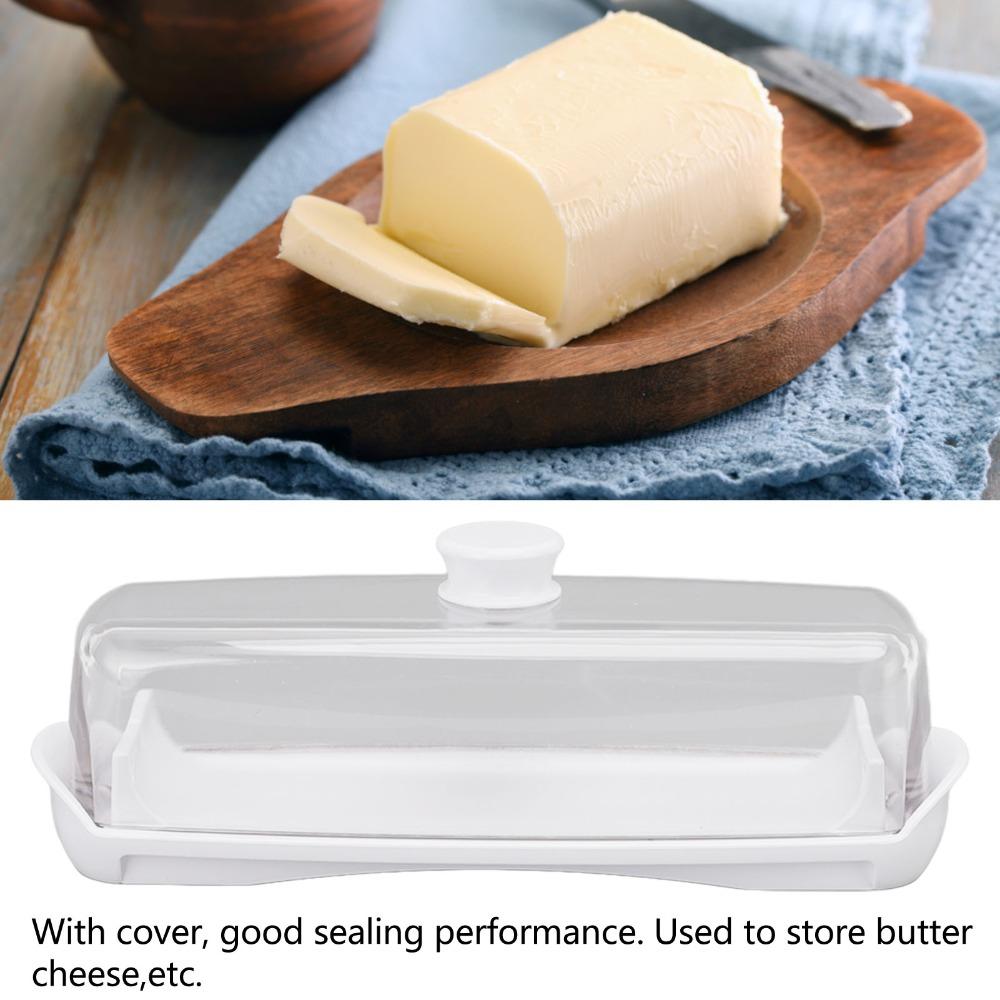 Plastic Butter Dish With Lid Transparent Cover Butter Keeper Container For Refrigerator