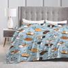 Warm Soft Blanket Picnic Guinea Pig Bedding Throws Funny Animal Flannel Bedspread Living Room Novelty Sofa Bed Cover