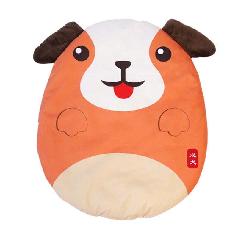 Cute Zodiac Cartoon Pet Mat Soft Fluffy Animal Face Resting Pad Non Slip Sleeping Mat for Cats Small Dogs Indoor Use