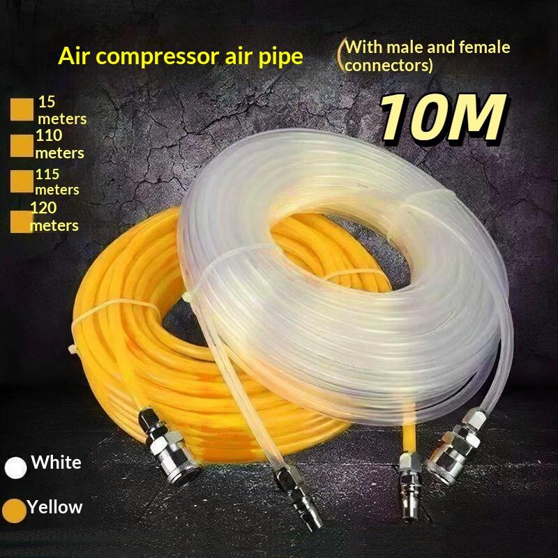 Flexible PU Air Compressor Hose Weather Resistant Anti-Abrasion with Quick Connectors for Industrial Workshop Construction Use
