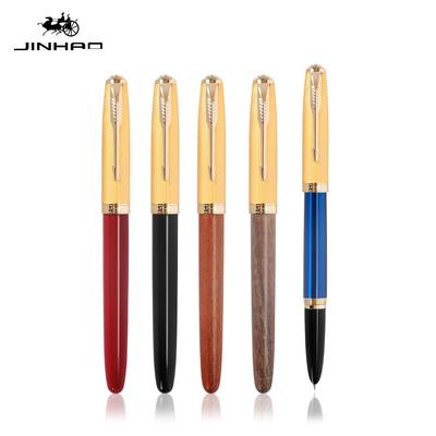 Перьевая ручка Jinhao 85 Reto Pro, материал: дерево/медь, золотой зажим для стрел, очень тонкий наконечник, офисная подпись, школьное письмо