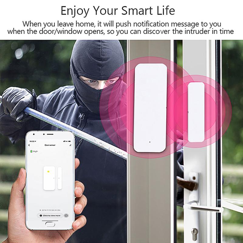 WiFi Tuya Zigbee Door Sensor Window Sensor Contact Open Close APP Remote Control Compatible With Alexa Google Assistant