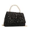 Fashionable High-end Sequin Handheld Small Square Bag for Women's New Chain Shoulder Bag Fashionable Simple Small Square Bag