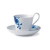 [Officially Imported] Blue Fluted Mega High-Handle Cup & Saucer, 240ml, White, 1016909, Perfect for Wedding Gifts
