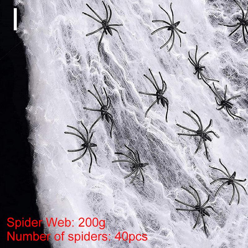 7Sizes Horror Decor Scary Party Halloween Cobweb House Decoration Spider Web White Stretchy