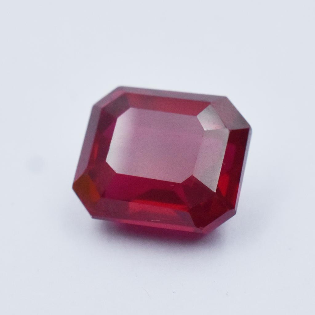 Natural Red Ruby Loose Gemstone Emerald Shape 18.35 ct for Jewelry Making and Gem Collections