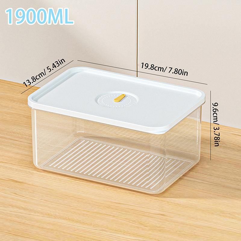 Refrigerator Sealed Fresh-Keeping Box Fruit Meat Freezing Storage Cans Kitchen Plastic Food Organizer Case Container Lunch Box