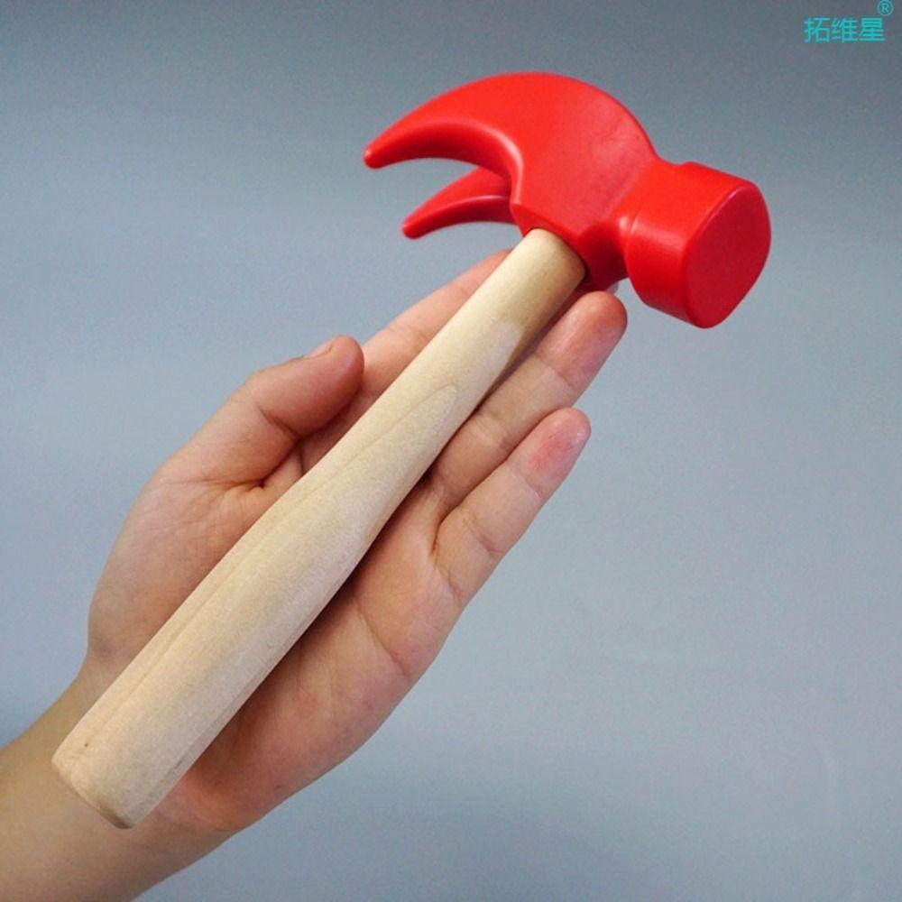 Wooden Handle Wooden Simulation Hammer Plastic Children Hammer Toy Mini Hammer  Kid