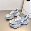2025 Summer New Thick-soled Heightened Silver High-end Dad Shoes Women's Hollow Breathable Sports Mesh Shoes Sandals