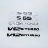 3D буквы S63 S65 V12 Biturbo V8Biturbo 4matic+ ABS эмблема для Mercedes Benz W222 W223 на крыло автомобиля, багажник, наклейка с логотипом