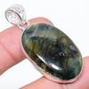 Labradorite Handmade 925 Sterling Silver Jewelry Pendant 1.97" Q3k75