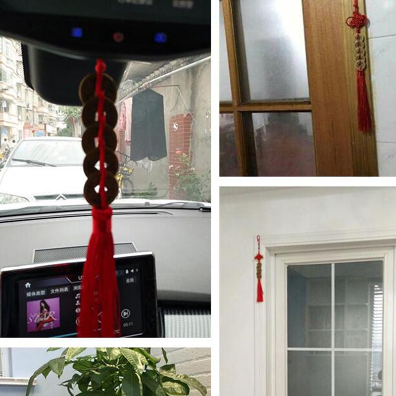 1X Chinese Knot Feng Shui Wealth Success Copper Coins Lucky Charm Home Car Decor
