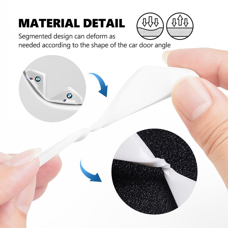 QCSD2 2pcs Car Door Corner Anti-Collision Stickers Protector Cover For BMW Performance X1 M3 M6 F01 F02 E34 E36 E60 F10 F20 X6