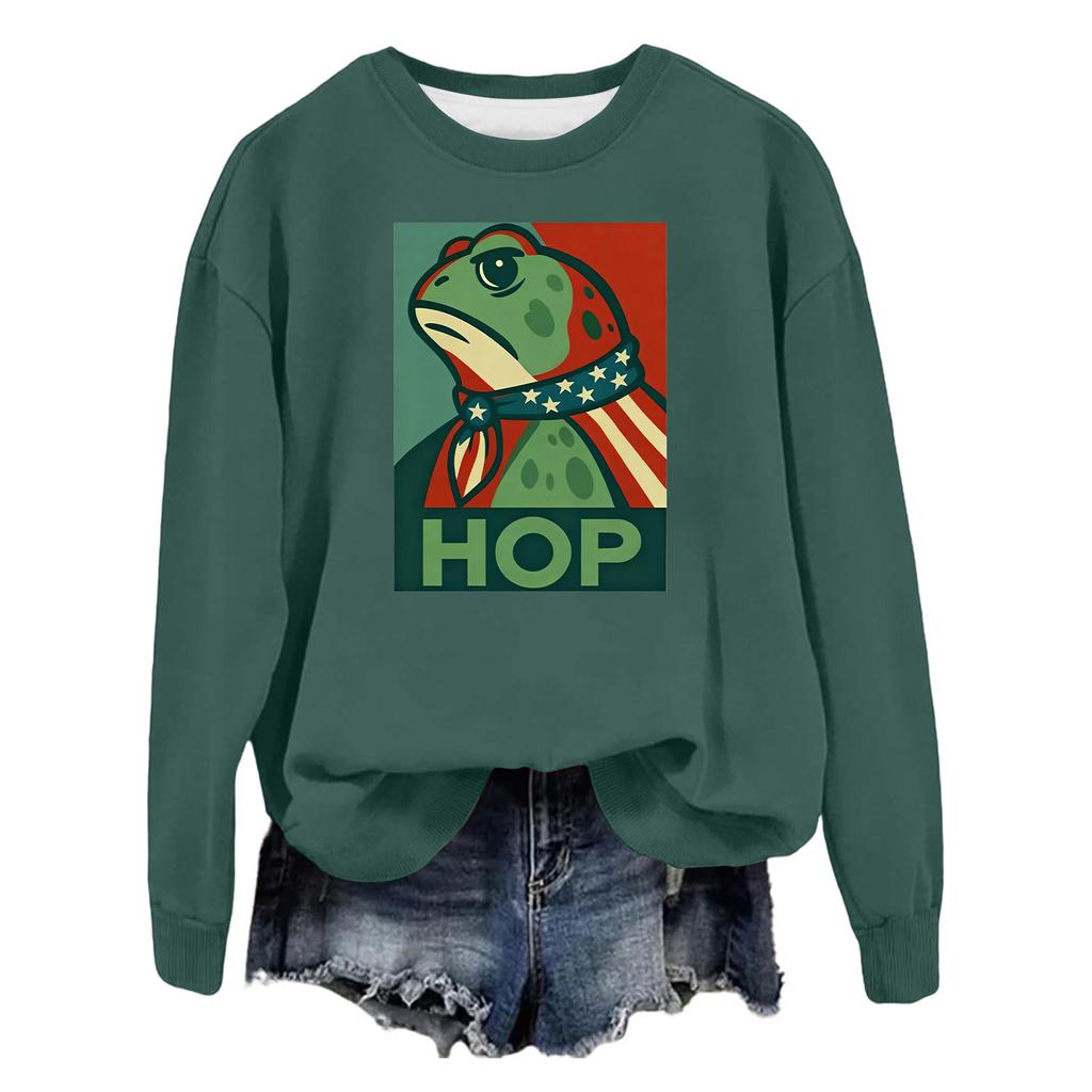 Women's Fashion Casual Long Sleeve Loose Printed Sweatshirt