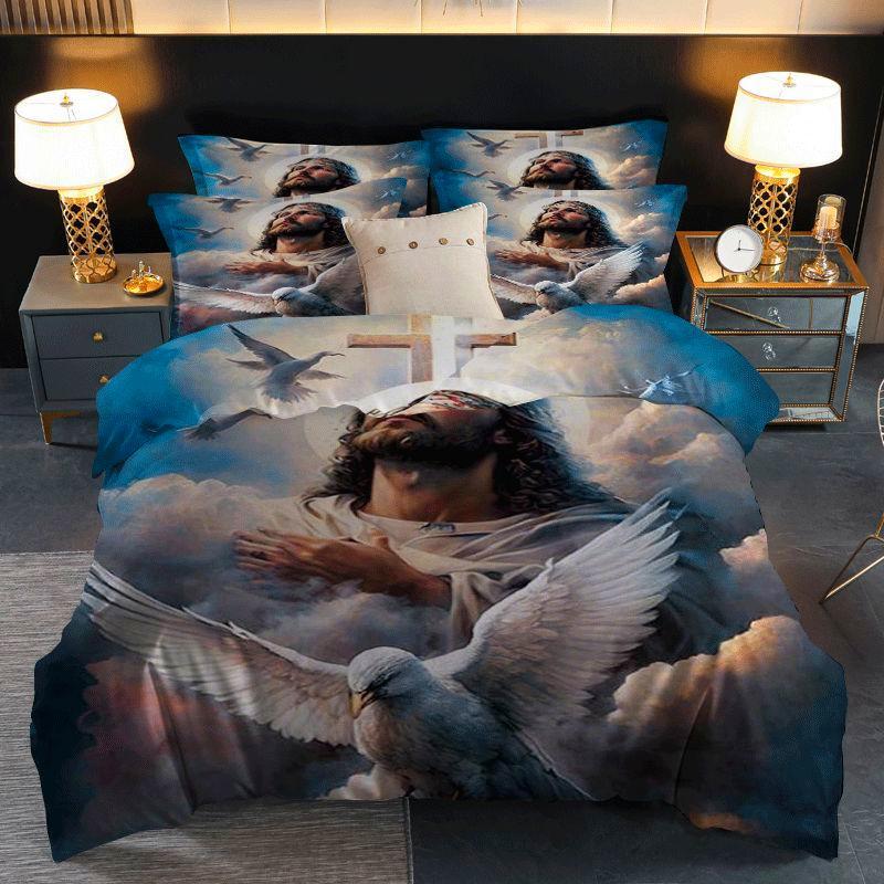 2/3 шт. Безмятежные голуби Христа Святой Дух мир любовь вера Комплект пододеяльника с принтом комплект пододеяльника